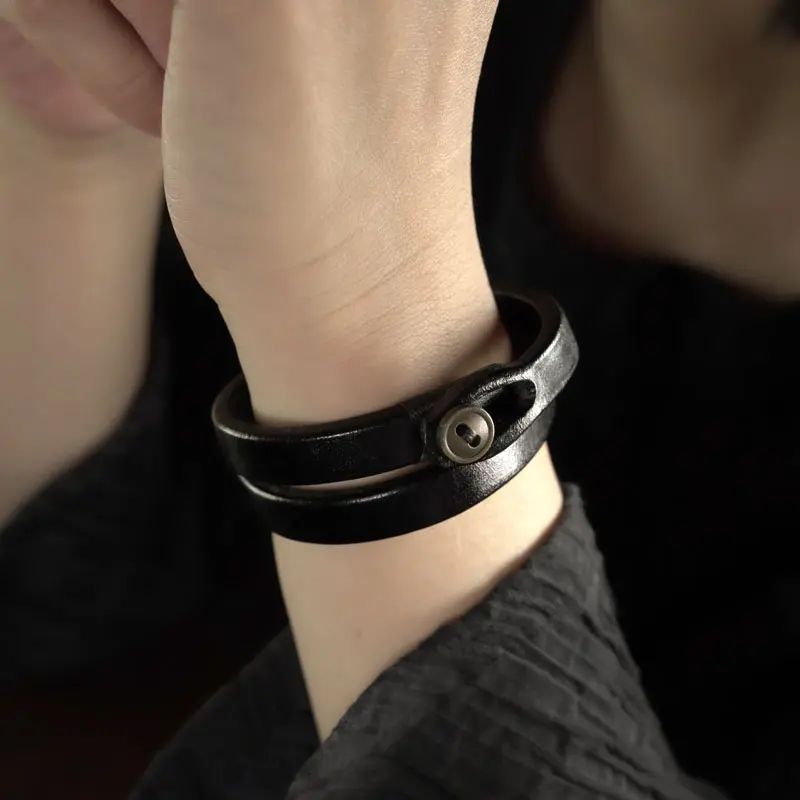 Double Wrap Leather Bracelet