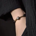 Dzi Bead Ebony Wood Bracelet