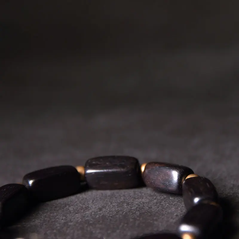Dzi Bead Ebony Wood Bracelet