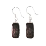Ebony Wood 925 Silver Earrings