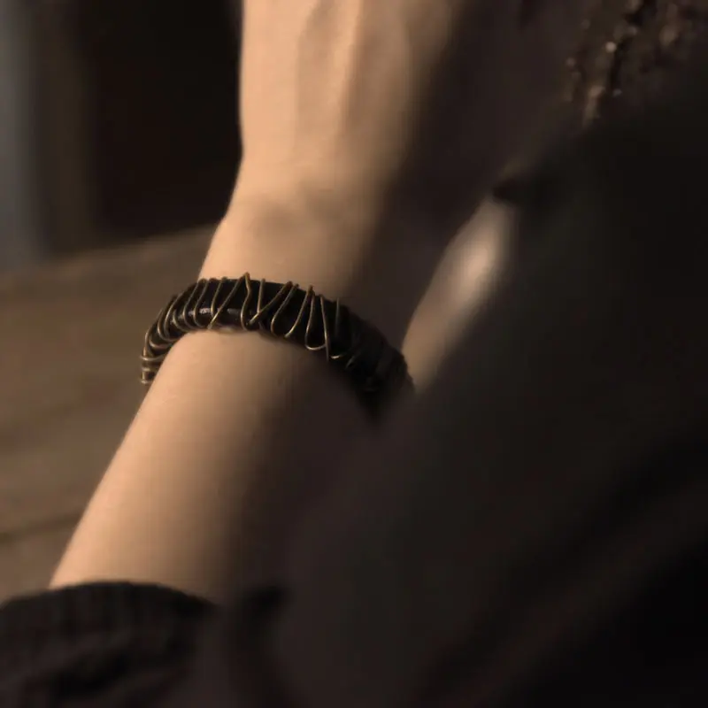 Handcrafted Leather Bracelet | Vintage Brass Cuff | Authentic Style - Buddha Bodhis