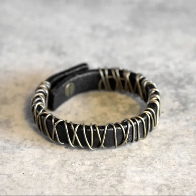 Handcrafted Leather Bracelet | Vintage Brass Cuff | Authentic Style 1 - Buddha Bodhis