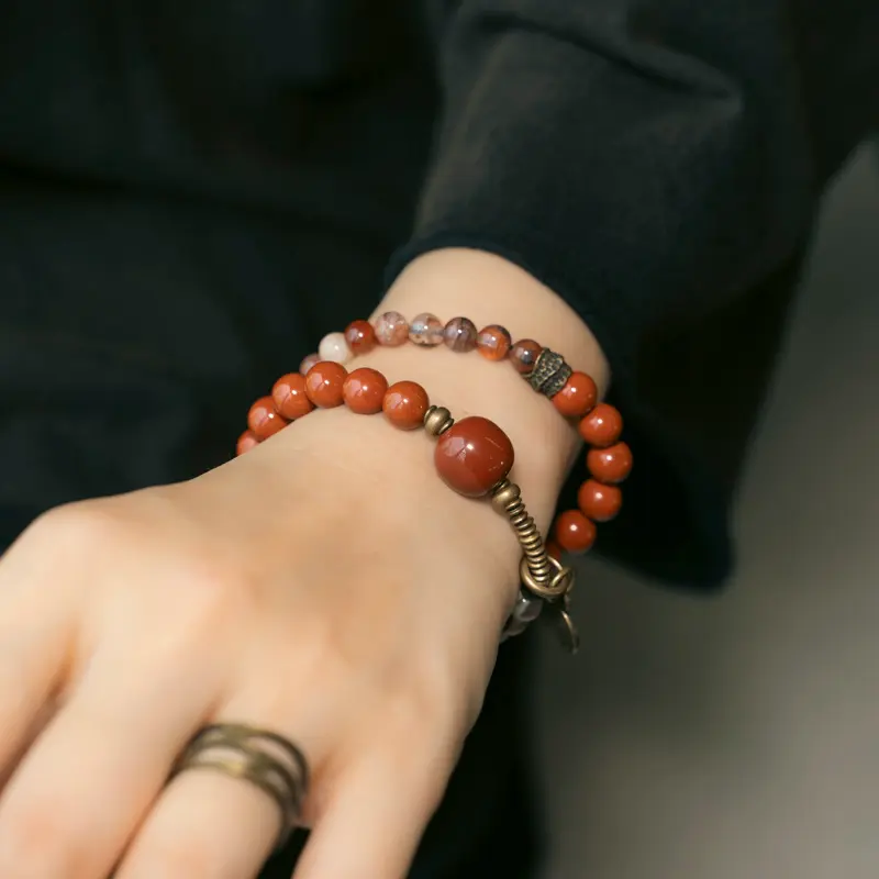 Red Jasper & Red Phantom Quartz Bracelet