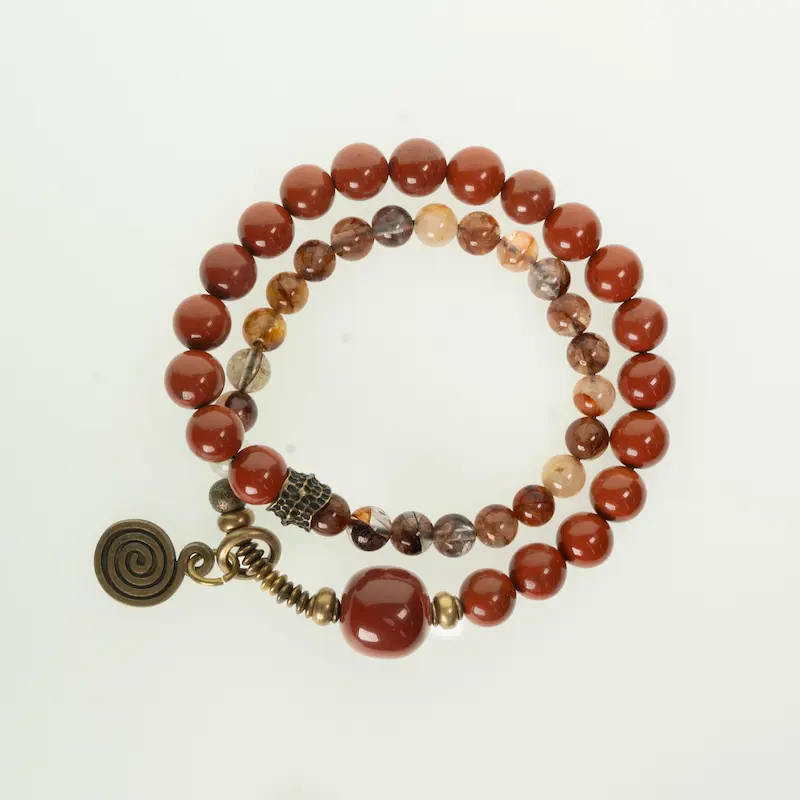 Red Jasper & Red Phantom Quartz Bracelet