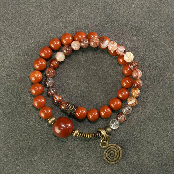Red Jasper & Red Phantom Quartz Bracelet
