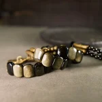 Retro-Chic Obsidian Bracelet-4