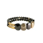 Retro-Chic Obsidian Bracelet-4