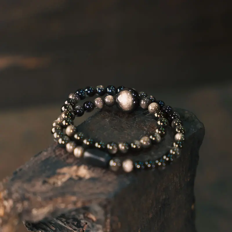 Silver Sheen Obsidian Bracelets