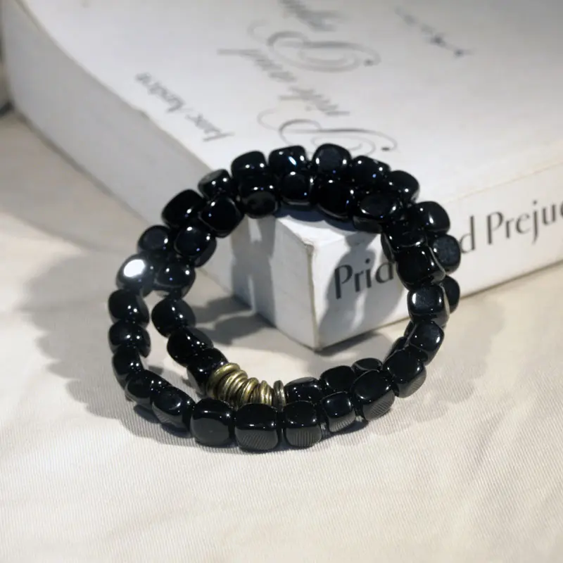 Square Black Obsidian Bracelet