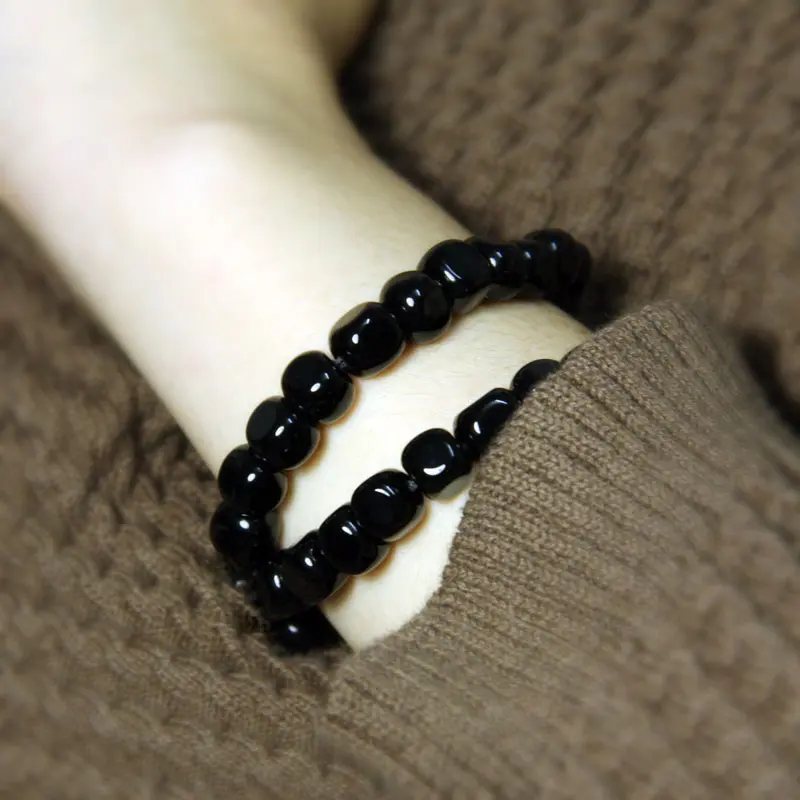 Square Black Obsidian Bracelet
