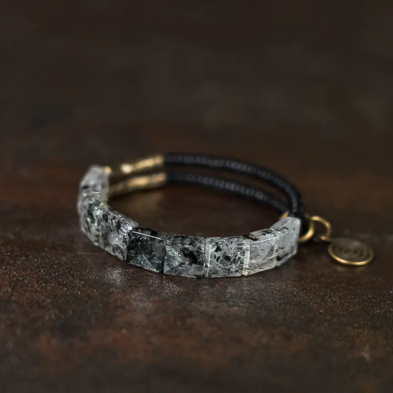 Super Seven Crystal & Ebony Wood Bracelet