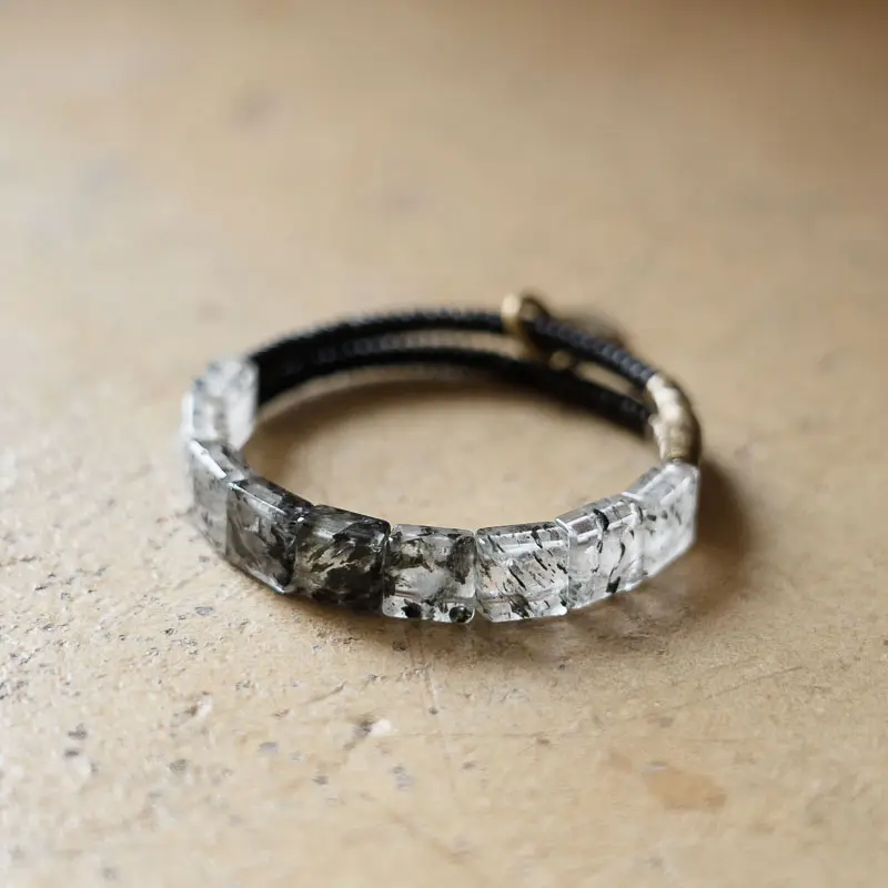 Super Seven Crystal & Ebony Wood Bracelet