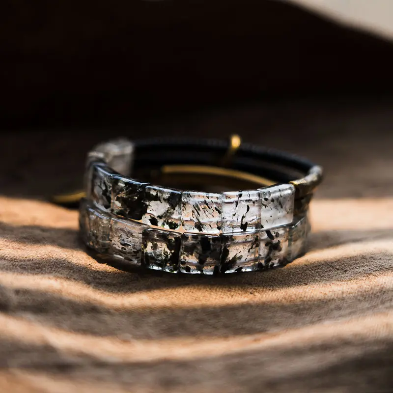 Super Seven Crystal & Ebony Wood Bracelet