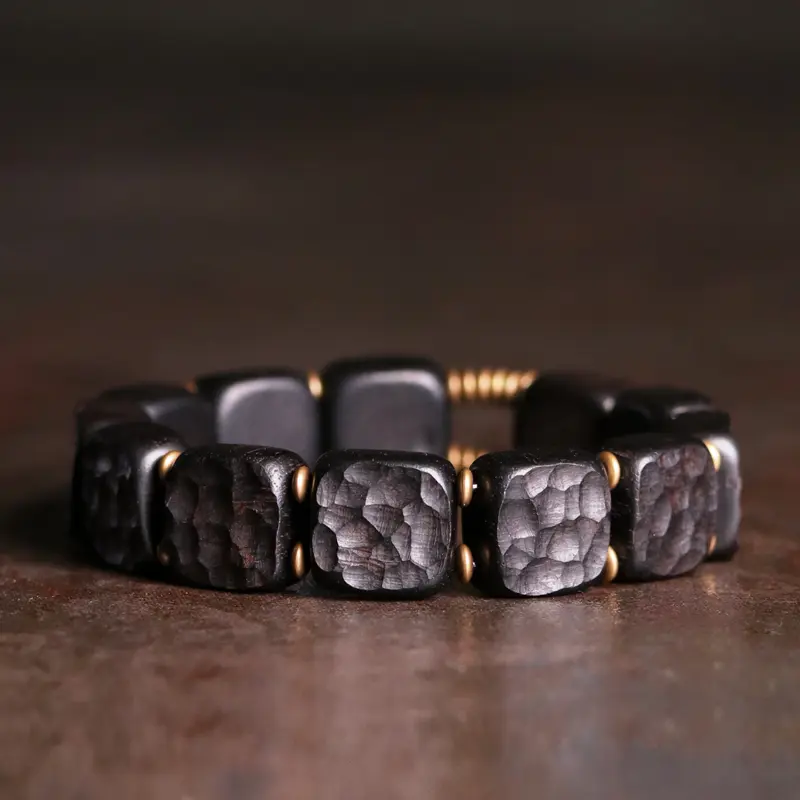 Carved Ebony Bracelet Wabi Sabi Grounding Jewelry