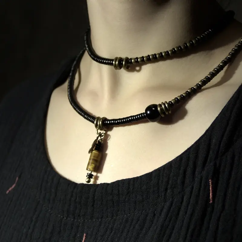 Convertible Dzi Bead Mala Tibetan Wrap Bracelet & Necklace