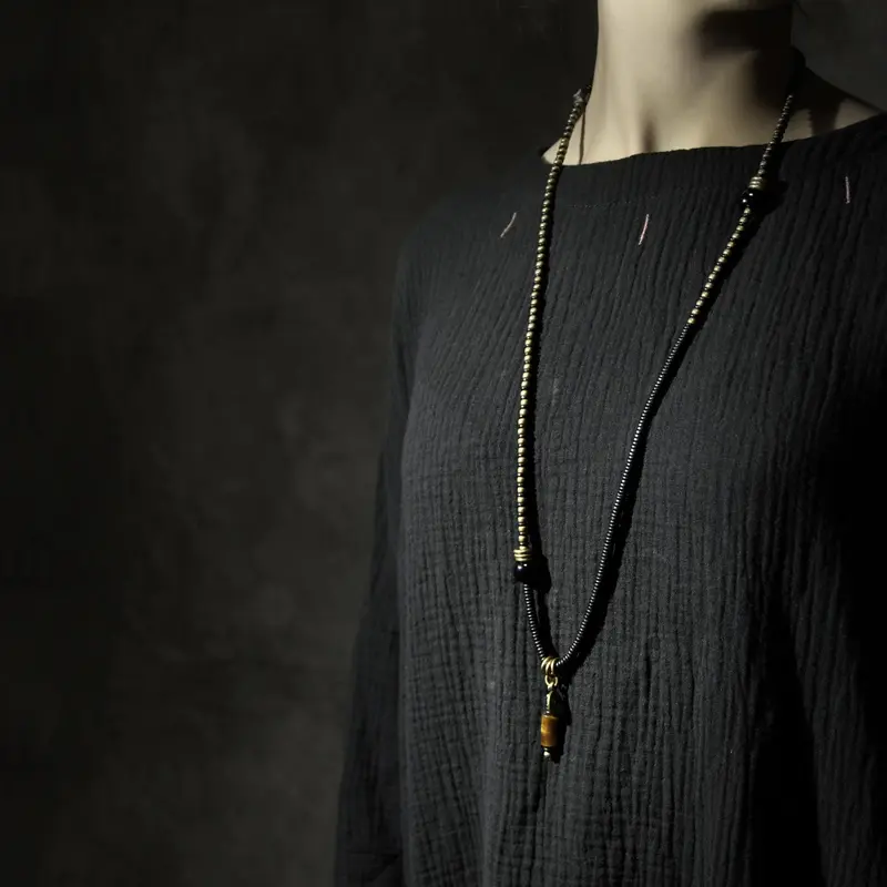 Convertible Dzi Bead Mala Tibetan Wrap Bracelet & Necklace