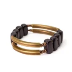 Ebony and Brass Bar Bracelet | Architectural Zen Jewelry 4 - Buddha Bodhis Ebony and Brass Bar Bracelet Architectural Zen Jewelry