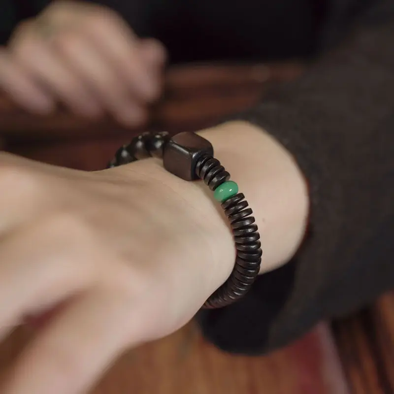 Ebony and Yak Bone Bracelet Tibetan Grounding Jewelry