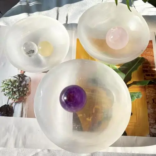Natural White Selenite Bowl for Crystal Cleansing