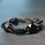 Primal Weave An Ebony and Lava Stone Bracelet