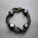Primal Weave An Ebony and Lava Stone Bracelet