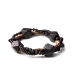 Primal Weave An Ebony and Lava Stone Bracelet