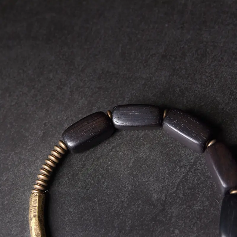 The #1 Essential Hammered Brass Ebony Bracelet for Balance