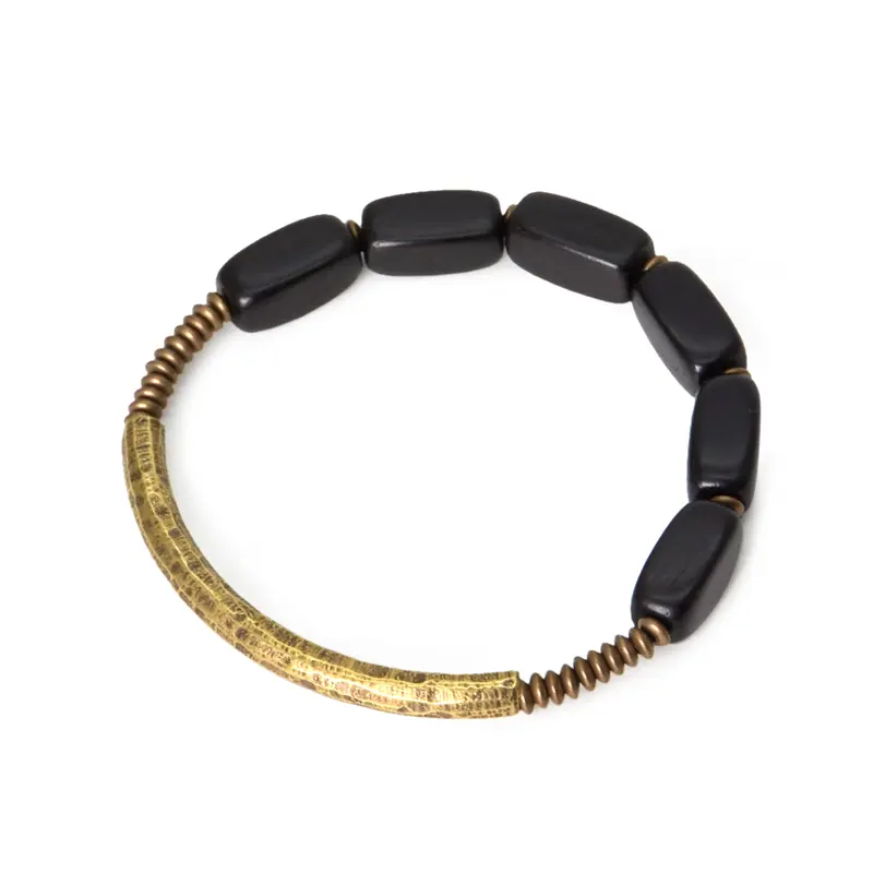 The #1 Essential Hammered Brass Ebony Bracelet for Balance