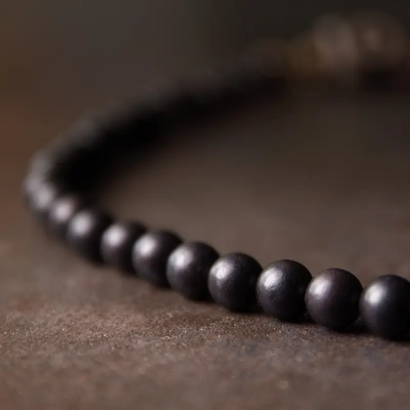 Three-Eyed Dzi Bead Bracelet Tibetan Protection Mala