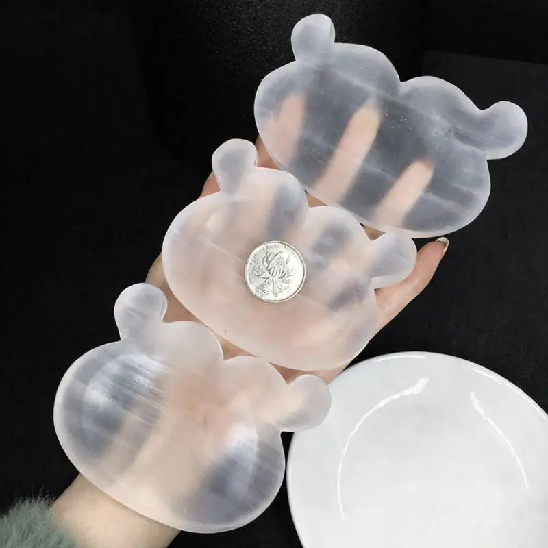 Natural Moroccan Selenite Ox Bowl Crystal Cleansing & Charging Plate