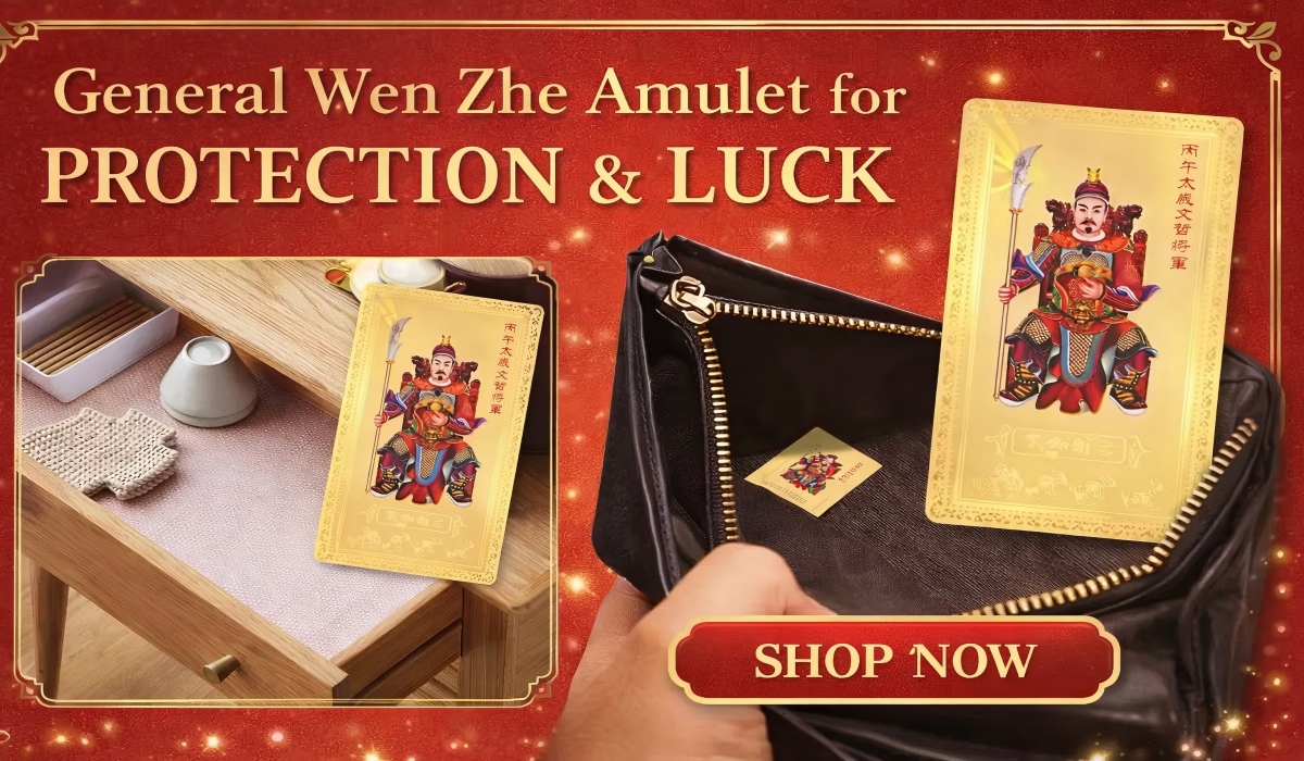 2026 Tai Sui Amulet Gouden Kaart, Chinese Beschermingskaart voor het