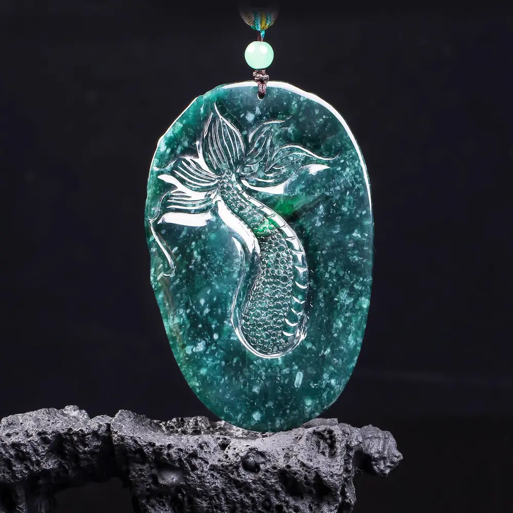88g Heavyweight Natural Jadeite Dragon Pendant 3D High-Relief Amulet for Success