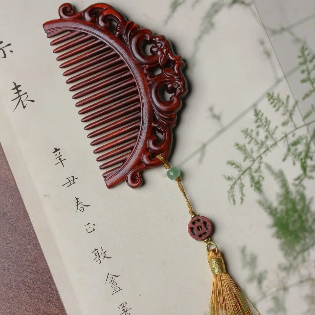 Hand-Carved Indonesian Rosewood Comb | Anti-Static Scalp Massage & Zen Ritual