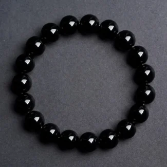Natural Black, Gold & Silver Sheen Obsidian Bracelet 6mm-18mm Protection & Wealth Beads