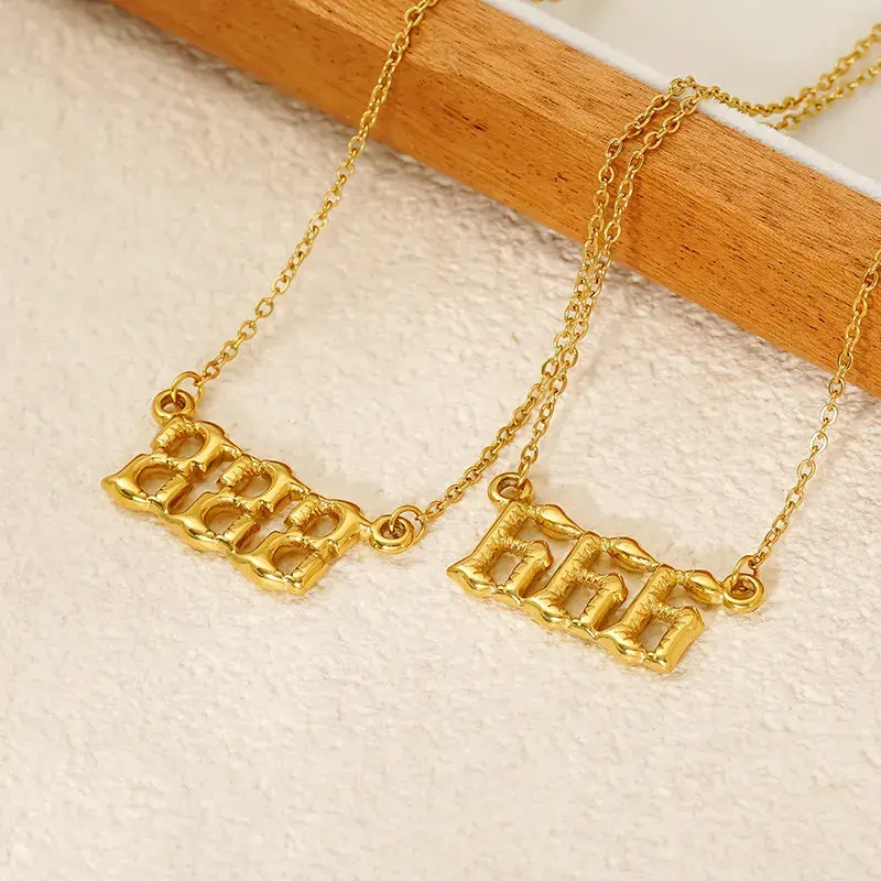 3D Balloon Angel Number Necklace - Tarnish-Free Titanium Steel Jewelry