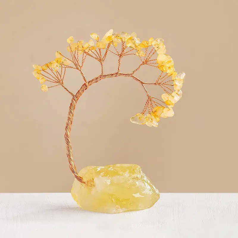 Buddha Bodhis Handmade Natural Crystal Tree with Raw Stone Base 1 - Buddha Bodhis
