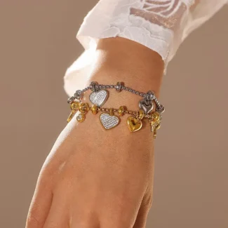 Celestial Charm Titanium Steel Bracelet - Handcrafted Moon & Star Amulet