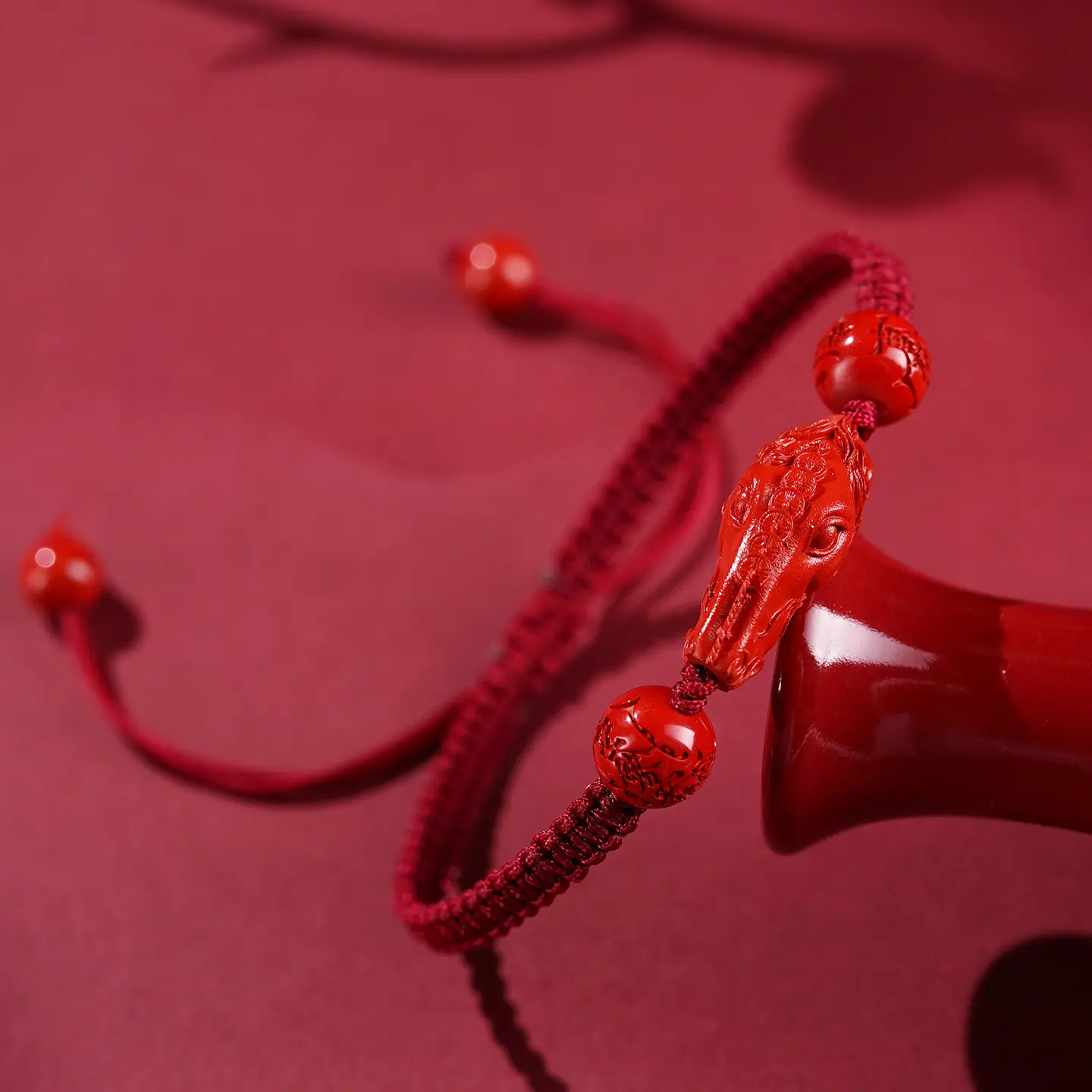 Handcrafted Natural Red Cinnabar Prosperity on Horseback Bracelet 2026 Zodiac Red String Amulet