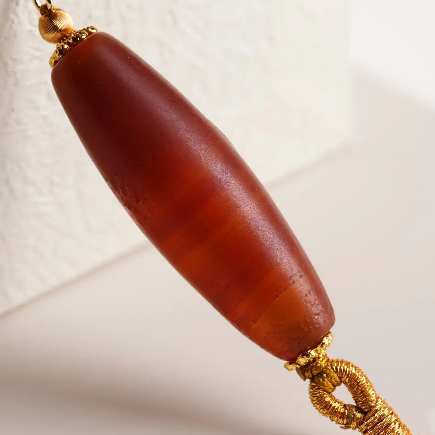 Handcrafted Red Agate Mala Necklace - Ethnic Eaglewood & Turquoise Amulet