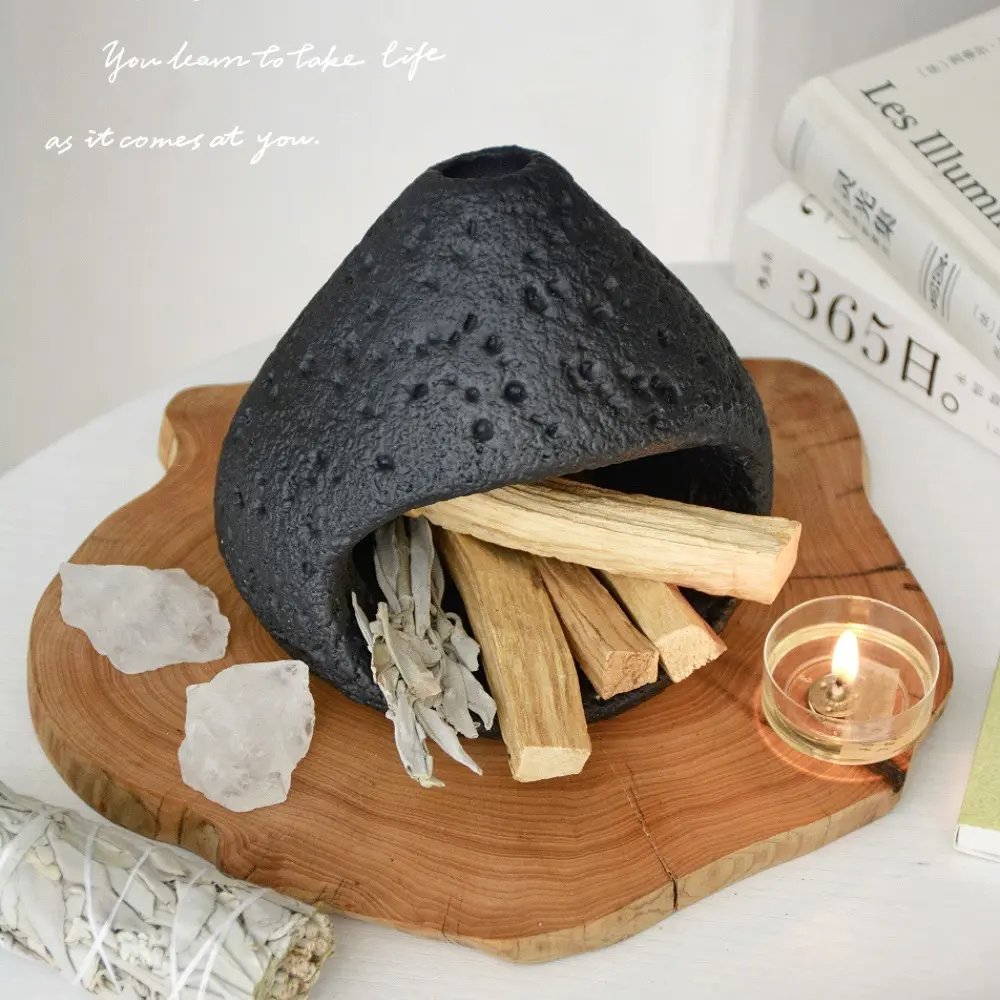 Handmade Ceramic Aromatherapy Fireplace Ornament - Buddha Bodhis