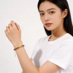 Natural Raw Tourmaline Goldfish Bracelet - Handcrafted Rainbow Stone