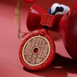 Natural Red Cinnabar Shan Gui Hua Qian Necklace - Protection Amulet