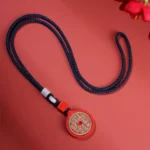 Natural Red Cinnabar Shan Gui Hua Qian Necklace - Protection Amulet