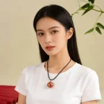 Natural Red Hematoid Quartz Necklace - Handcrafted Red Jiao Hua Amulet