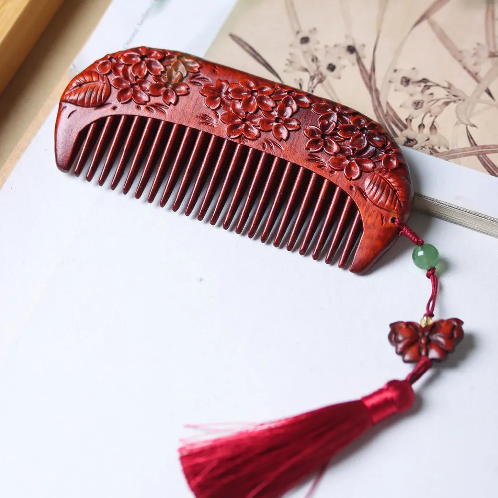 Cherry-Blossom-Red-Sandalwood-Comb-–-Stress-Relief-Timeless-Elegance