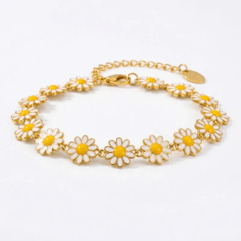gold-enamel-daisy-flower-bracelet