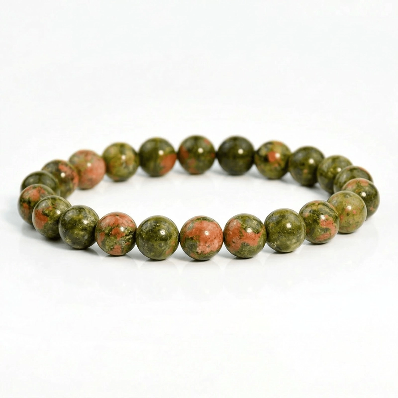 natural-unakite-beaded-bracelet