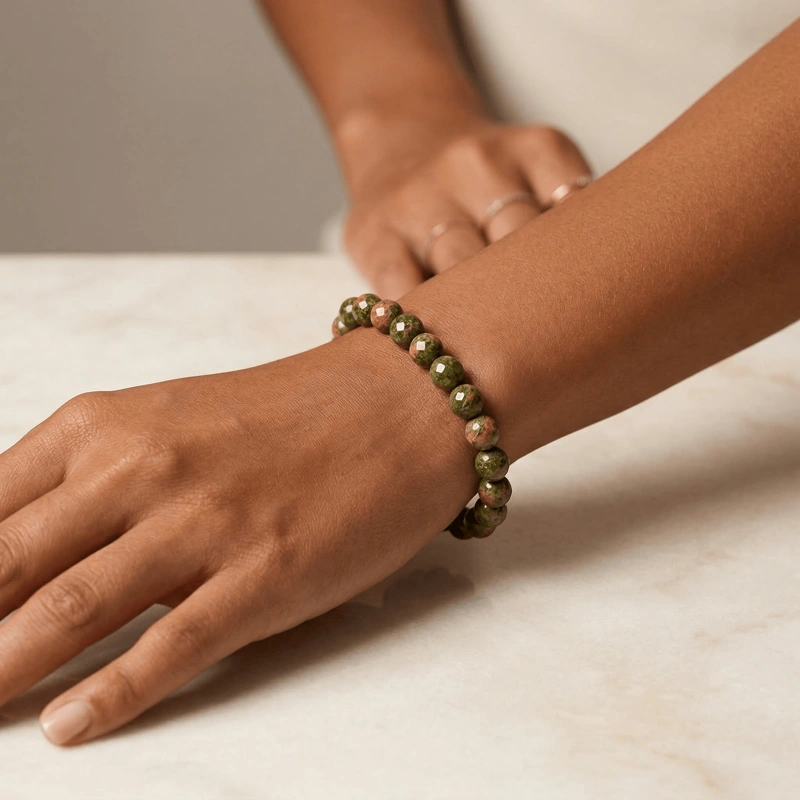 natural-unakite-stone-beaded-bracelet-fashion