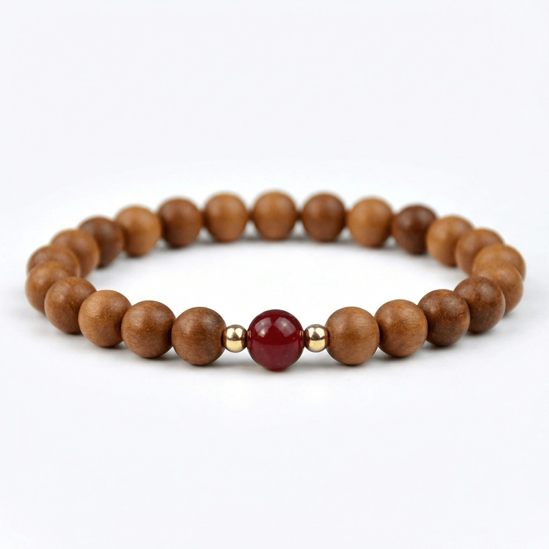 wood-bead-bracelet-red-stone