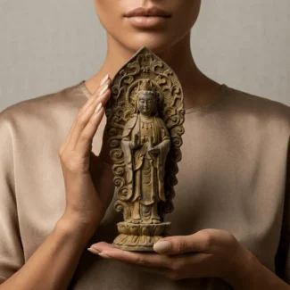Bottle Style Iron Resin Guanyin Statue – Inner Peace, Protection & Zen Serenity-1